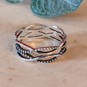 925 Sterling Silver Ring Twist Women's Jewelry Size 6